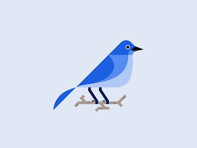 Mountain Blue Bird animal bird flat illustration geometric geometric bird illustration vector animal vector illustration