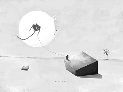 kite concept concept art design drawing fly illustration kite love painting solitude surreal vialance visual novel weekly warm up