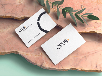 opuslab branding card concept design flat icon logo minimal mockup shapes typography vector