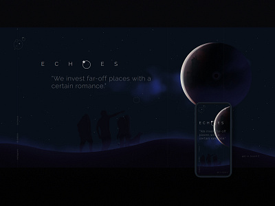 echoes animation concept cosmos design illustration interaction parallax ui ux web design