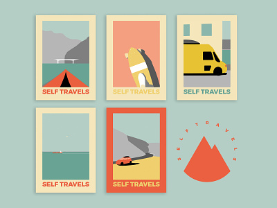 Self travels branding design illustration logo minimal vector