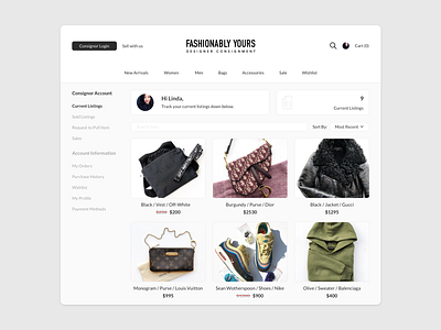 Website Redesign / Consignor Login concept design fashion minimal ui user research ux web design