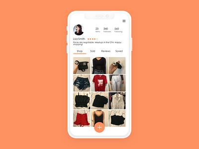 Daily UI #6 // Marketplace User Profile app design fashion mobile app mobile design ui ux vector