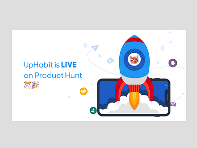Product Hunt Launch Announcement Image design illustration vector