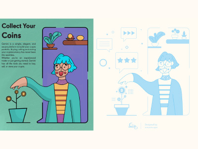 Collect your coins branding characterdesign crypto flatdesign graphic illustration ui
