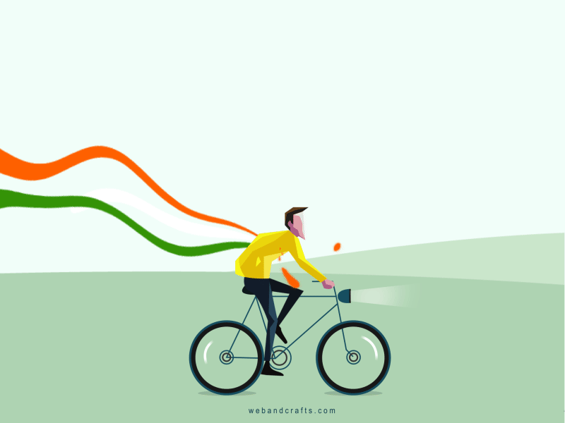 Happy Independence Day 2018 2d animation cycling flag gif independence india loop tricolour