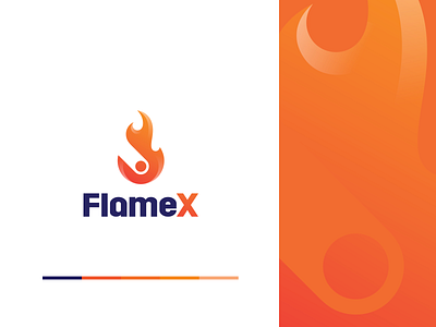 FlameX logo branding icon logo typography