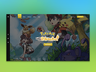 Pokemon Let's Go Pikachu | Web Design Concept app branding design flat graphic design illustration landing page minimal pokemon ui ui ux user experience ux web website website concept