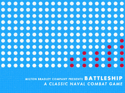 A Classic Naval Combat Game blue dots futura red white
