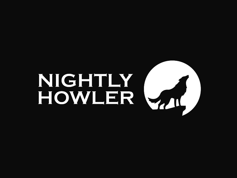 Nightly Howler animal animated animation beast black design dog dogs gif howl howler howling logo moon moonlight night nightly vector wolf wolves