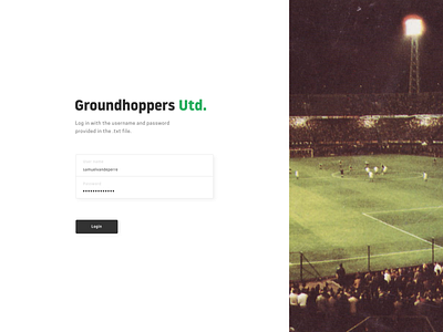 Groundhoppers Utd. — login screen login login screen website