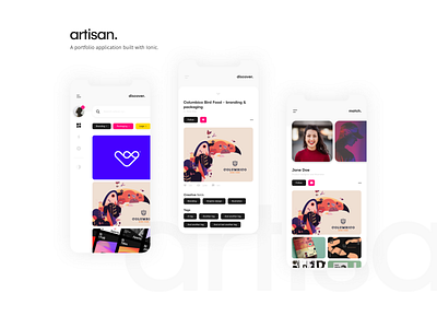 artisan.io — a portfolio app built with Ionic android artisan cross platform hybrid app ionic ios