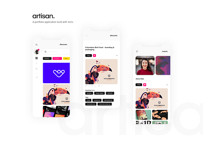 artisan.io — a portfolio app built with Ionic