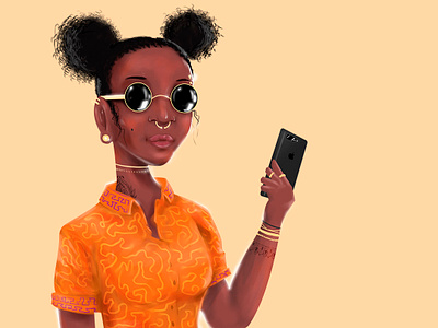 Black Girl With iPhone