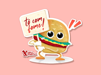 Burger Sticker for Telegram / Whatsapp | SeuMenu adobe photoshop cc illustration