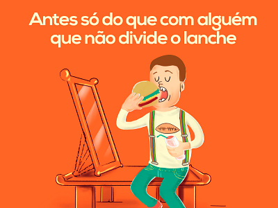 Eating Alone adobe photoshop cc illustration orange
