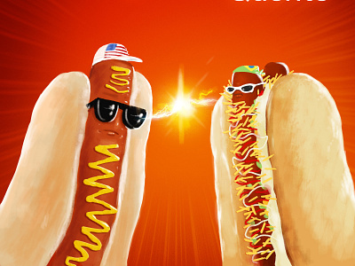 Hot Dog VS Cachorro Quente adobe photoshop cc illustration red seumenu yellow