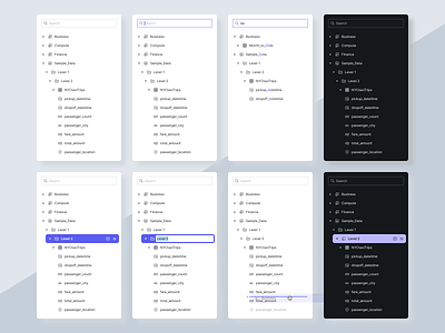 Tree structure interactions dark mode search tree structure ui ux