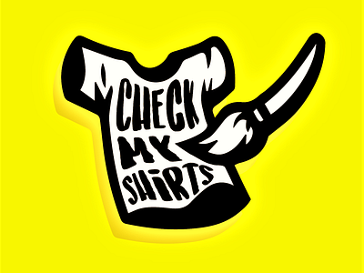 Checkmyshirts - Tshirt Brand adobe illustrator adobe photoshop brand branding design business creative design graphic illustration logo print tshirt tshirt art typography yellow