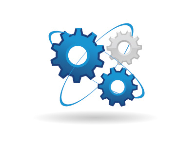 Technology Services Icon blue clean corporate element gear icon illustrator service simple technology vector webdesign
