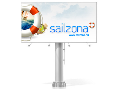 Sailzona Banner advertising banner campaign clean graphic design holiday identity logo photoshop sailing sign travel web design webdesign website