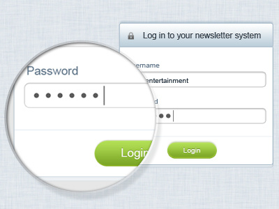 Login clean design form green grey interface log in login newsletter ui user interface