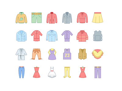 Clothes icons color icons icons8 office outline pastel
