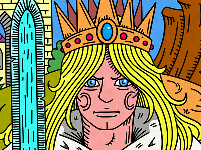 The Blue King affinitydesigner color drawing ega illustration inking king