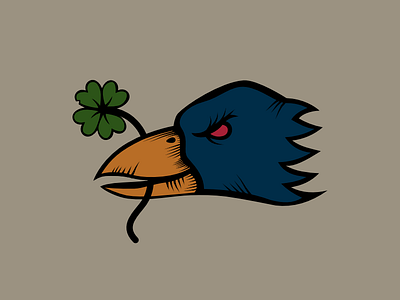 The Rook Of Luck art bird blue crow dark drawing green illustration luck raven rook sticker vector