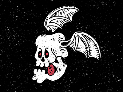 Terrifying winged terror affinity designer black design digital drawing flat graphic illustration red vector