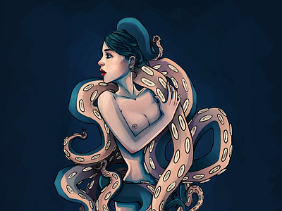 Octowoman art cintiq digital art octopus photoshop wacom woman