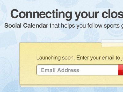 Sports calendar connect email form social sports