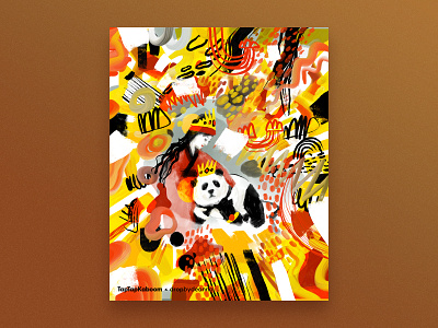 Animals & Humans: Panda abstract abstract art adobe fresco animals collaboration humans illustration mashup paint panda procreate
