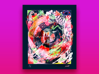 Visual Deluge 1A abstract abstract illustration colourful doodle grid illustration nft nftart