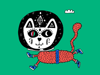 Metakitty animation cat doodle doodles gif illo illustration kitten kitty metaverse motion nft procreate