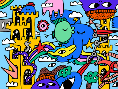 Doodleverse Banner doodle illo illustration magic nft procreate