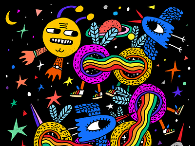 Space Walker dance dancing doodle illustration nft procreate