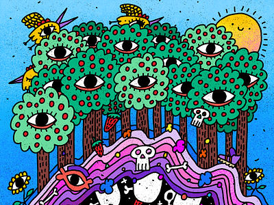 Family of Trees doodle illustration nft nft artist procreate