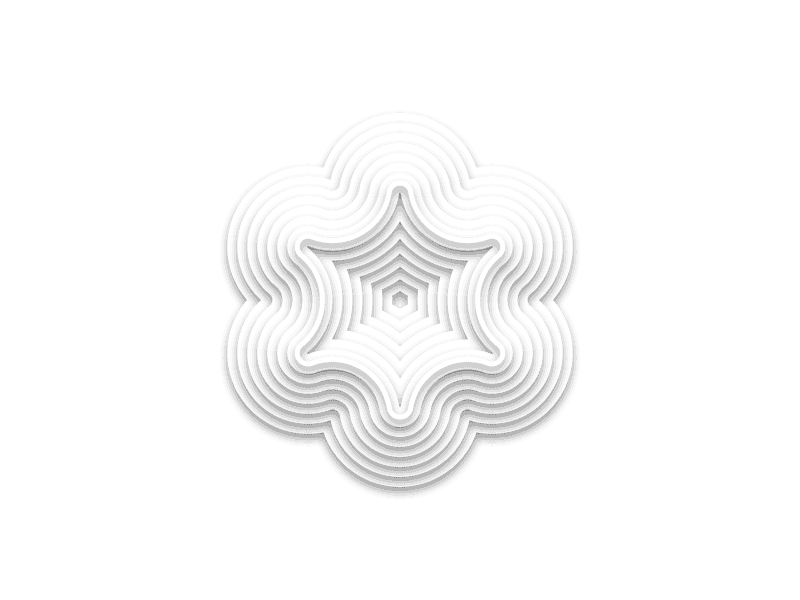 Shell 1.2 / White / Layer-art art gif layer art layers motion opart paper papercut repeat repetition shadows white