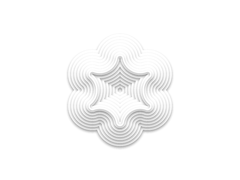 Shell 1.3 / White / Layer-art art gif layer art layers motion opart paper papercut repeat repetition shadows white