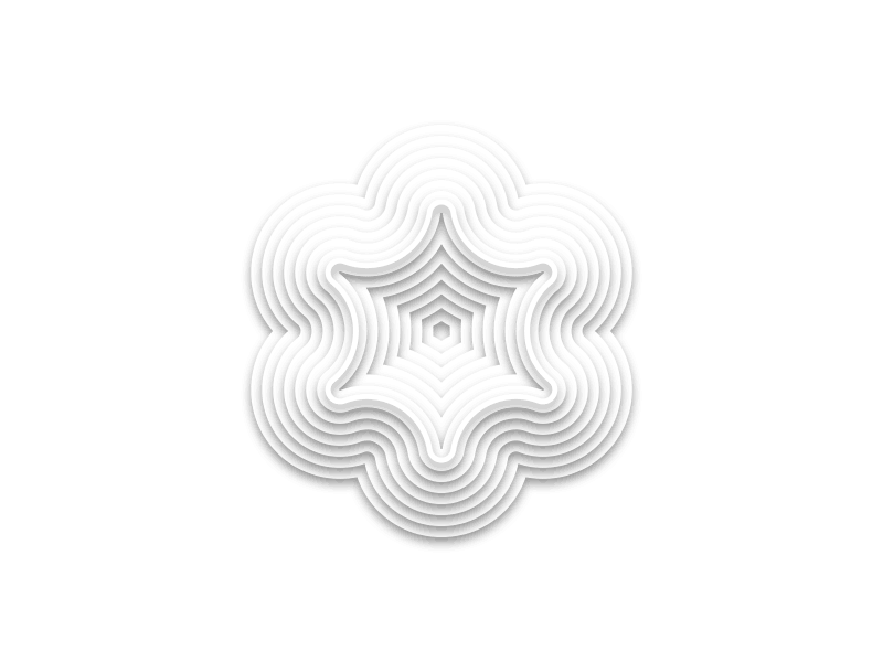 Shell 1.5 / White / Layer-art art gif layer art layers motion opart paper papercut repeat repetition shadows white
