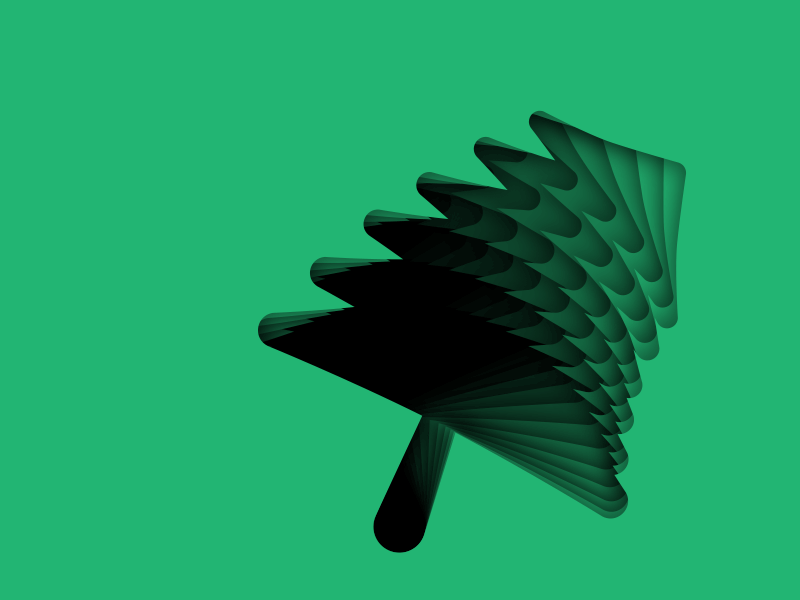 Tree 1.1 / Swinger / Layer-art art gif green layer art layers motion paper papercut repeat repetition shadows tree