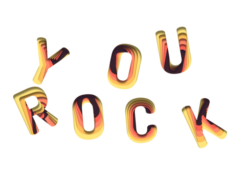 You Rock 1.1 / Layer-art 3d animation gif letters loop mesmerize motion sitandstare type typography