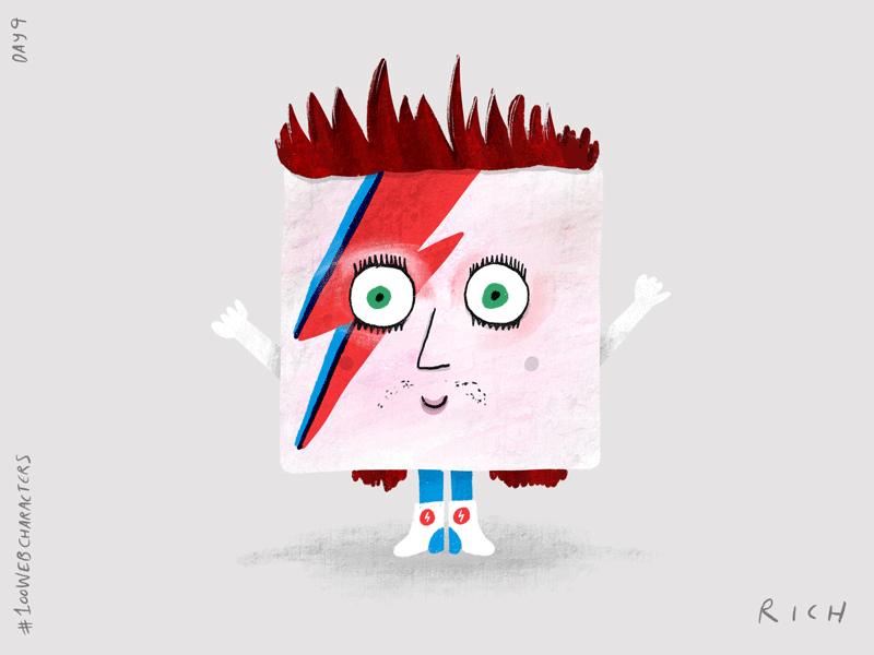 Day 9: Iconic Iggy 100webcharacters bowie character design characters children illustration davidbowie doodle gif gifs icon icons illustration procreate the100dayproject web