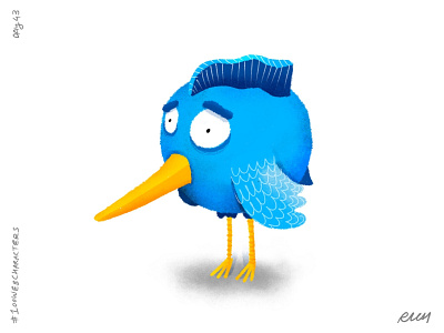 Day 43: Twyford the Tweeter 100webcharacters character design characters children illustration doodle illustration kid illustration procreate the100dayproject tweet twitter web