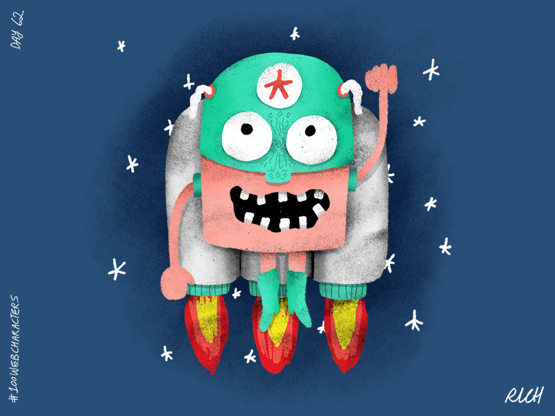 Day 62: Flashy Floyd 100webcharacters animation character design characters children illustration doodle gif illustration kid illustration procreate the100dayproject web