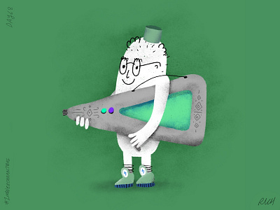 Day 68: Craig the Compressor 100webcharacters character design characters children illustration doodle gun illustration kid illustration procreate shrink the100dayproject web