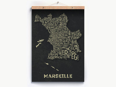 Marseille neighborhood poster city map marseille neighborhood posters typographic