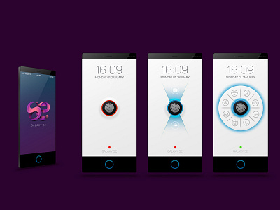 Galaxy Se Login app circular login page os user interface