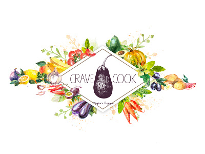 Crave & Cook food header illustration illustrator watercolor